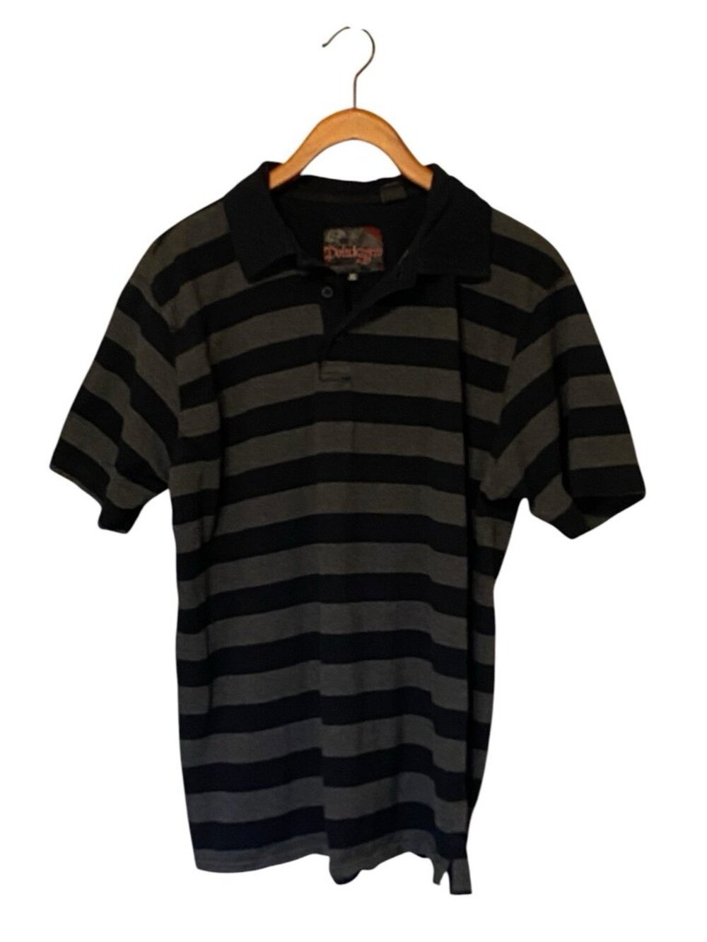 Point Zero Bray Black Striped Polo Shirt Men's XL S/S Casual Cotton Golf